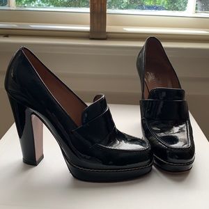 Alaia high heeled platform loafer style